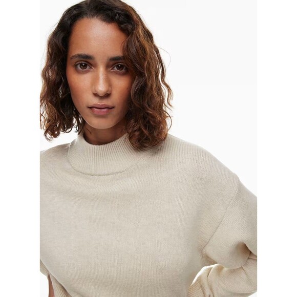 Aritzia Wilfred Free Harper Cropped Wool Sweater Mockneck Wool Sweater Sz M/L - Picture 5 of 15